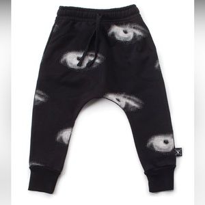 Nununu French Terry Baggy Pants Eye Print with Pockets